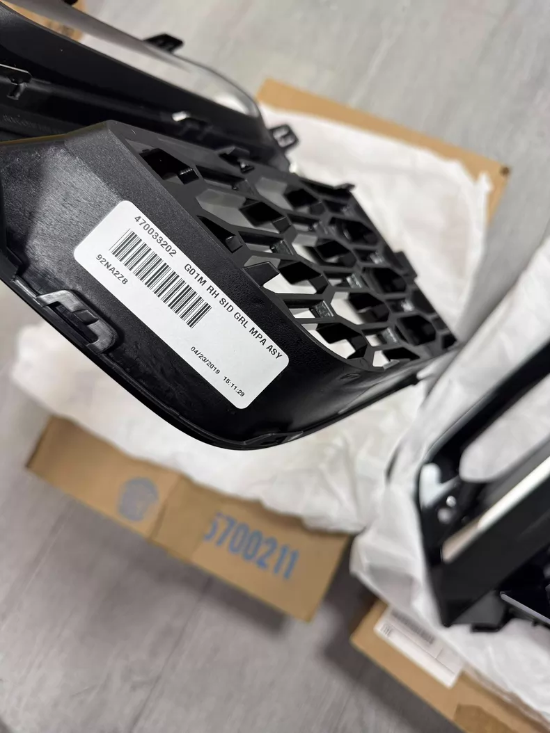 bmw x3 m40i g08 g01 genuine grey front bumper fog light trim bezels pair bmw x3 m40i g08 g01 genuine grey front bumper fog light trim bezels pair