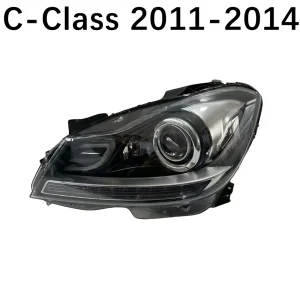 1 peça para faróis -benz w204 2011-2014 c180 c200 c260 c300 c63 2011 2014 hid xenon farol de fundo preto Fits Mercedes