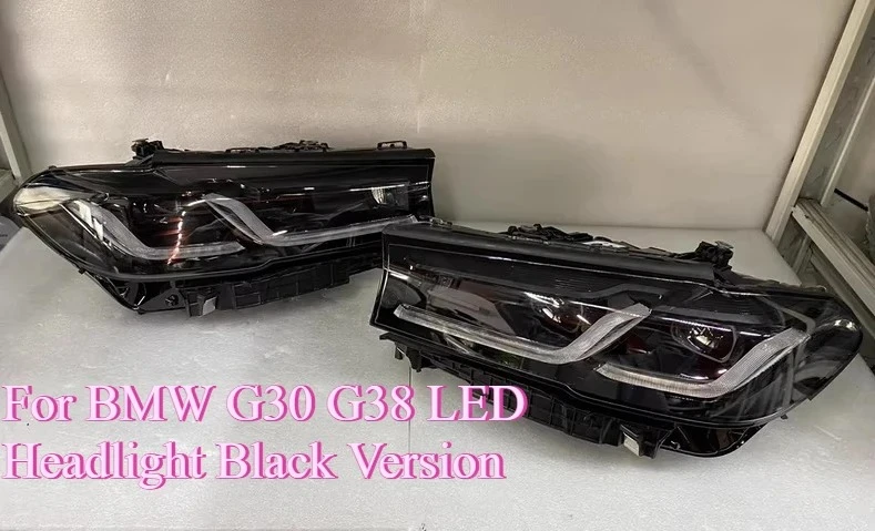conjunto de farois de led para bmw g30 g38 versao preta versao europeia 2018 2020 conjunto de farois de led para bmw g30 g38 versao preta versao europeia 2018 2020