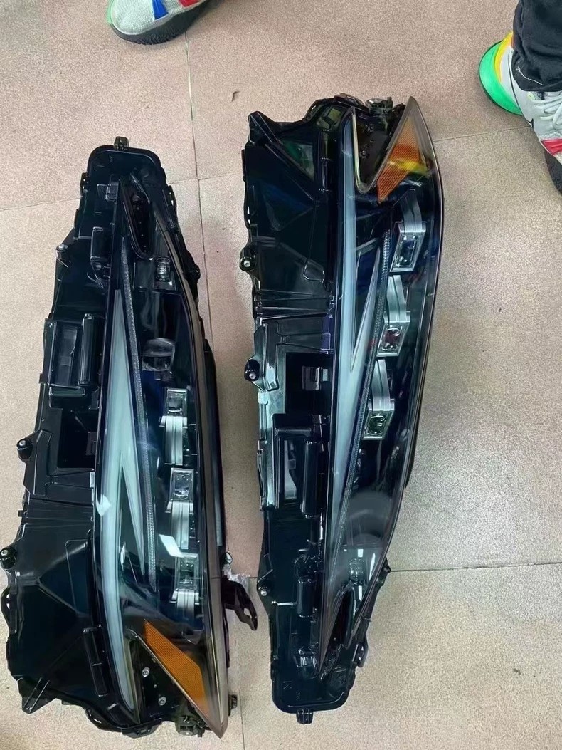 Genuine Lexus ES OEM LED headlight pair - left and right side units marked L and R