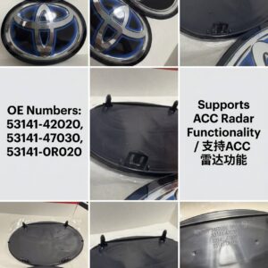 Black and Blue Toyota ACC Radar Emblems, OE 53141-42020 53141-47030 53141-0R020